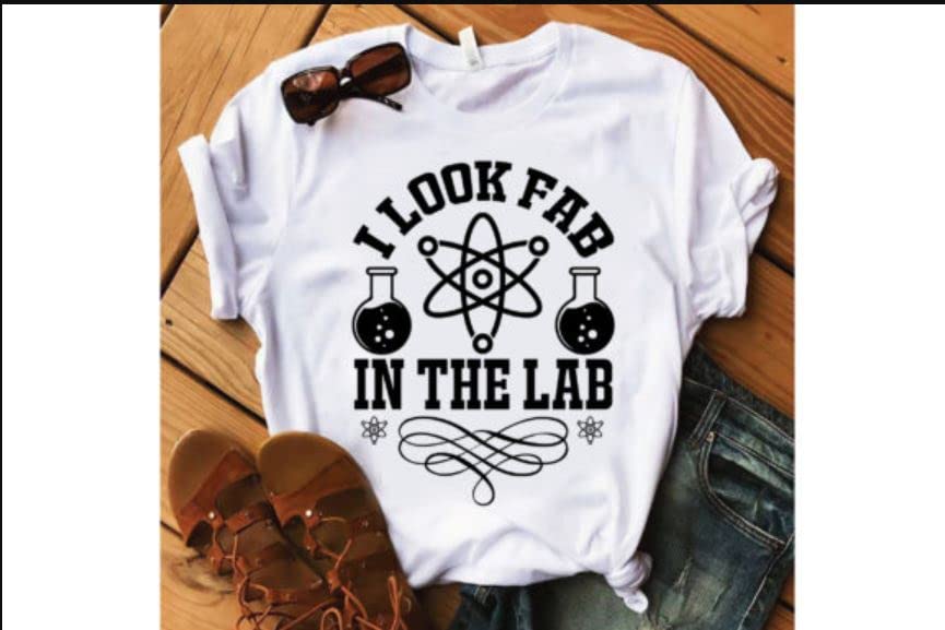 SEC Apparel Science Iron On Patches Decals Transfers Applique Letters for t Shirts Fabric Clothing | (I Look fab in The lab) - style: I look fab in the lab