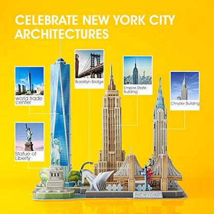 3D Puzzles for Kids Ages 8-10 Arts Crafts for Kids Ages 8-12 New York Cityline 3D Architecture Crafts for Girls Ages 8-12, Toys Gifts for 8 Year Old Girls Gifts for 10 Year Old Girl Building Model - style: 1 CITY LINE NEW YORK