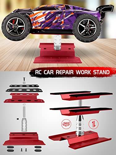 RC Tool Kit, 1/10 1/8 RC Tool, RC Car Boat Helicopter Repair Tools - 27pcs - color: Red