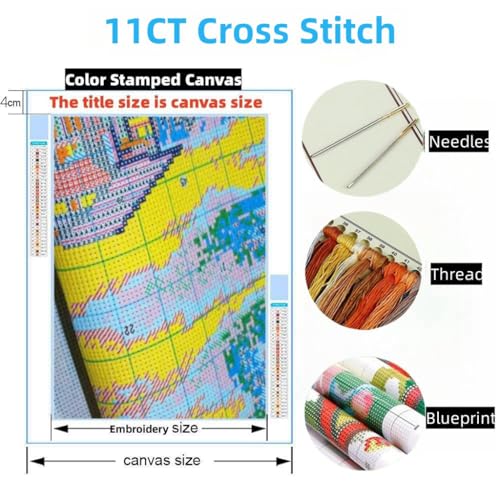 DIY Cross Stitch Kits Black Bear and Sunset 20x20cm - color: 09-Sunset Bear