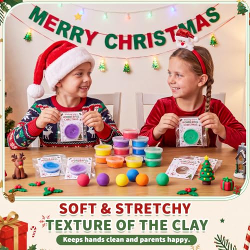 Viorawhite 48 Pcs Wonderful Christmas Air Dry Clay Kits for Kids - style: Wonderful Christmas