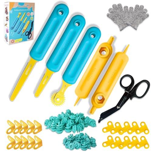 Kizzikids Cardboard Tools for Kids, Safe Cutter STEM Construction Kit - size: 149 PCS
