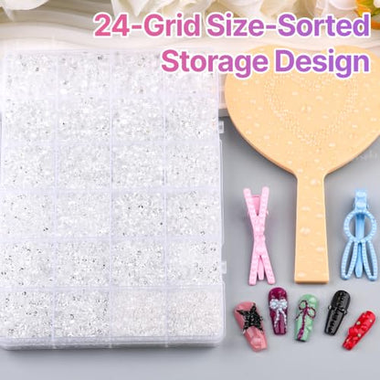33000Pcs Clear Transparent Resin Rhinestones for Bedazzling Kit - color: Crystal 2-6mm