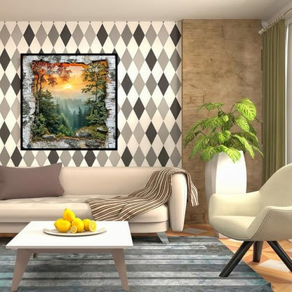 5D Forest Landscape Diamond Art kits for Adults Beginners 13.7x 13.7 Inch - color: KM30-1