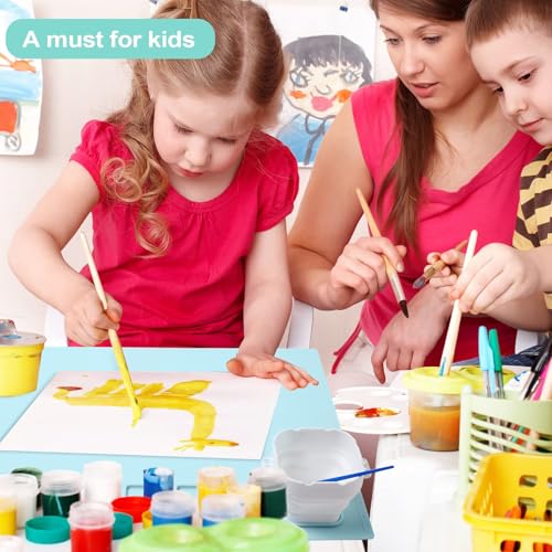 AWOKE Silicone Painting Mat - 20"X16" Silicone Art Mat with 1 Water Cup for Kids - Craft Mat has12 Color Dividers - 2 Paint Dividers (Blue),Toddler Activities,3 4 5 Year Old Girl Boy Birthday Gifts - color: Blue