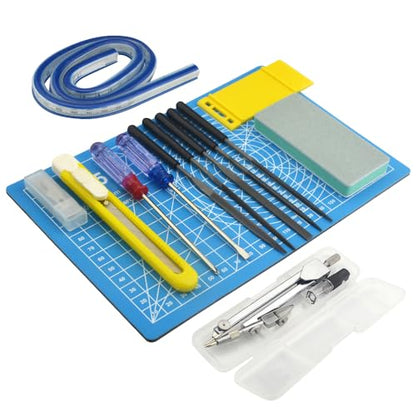 80Pcs Modeler Basic Tools Craft Set Gundam Model Tools Kit Hobby Building Tools for Model Assemble Car Model Building Repairing and Fixing DIY Craft Kit
