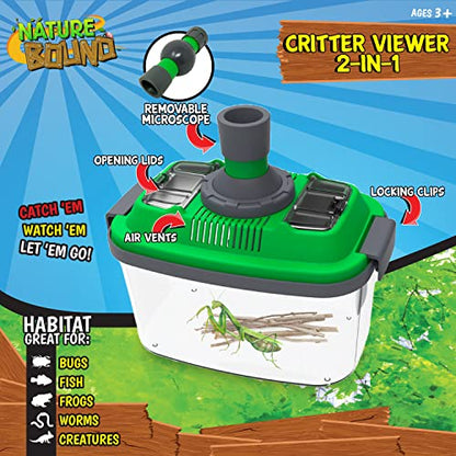 Nature Bound 2-in-1 Habitat with Microscope for Insects and Other Critters, Includes Lid and Removable Portable Microscope - style: Habitat with Microscope