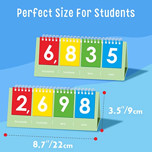 SpriteGru Freestanding Place Value Flip Chart, Double Side with Whole Numbers, Educational Math Learning Tool to Count Place Value to The Thousands