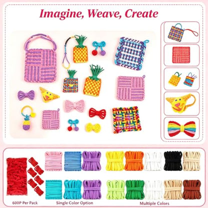 600 PCS Nylon Loom Refill Loops for 7 in Potholder Weaving Loom - Beige - color: Beige