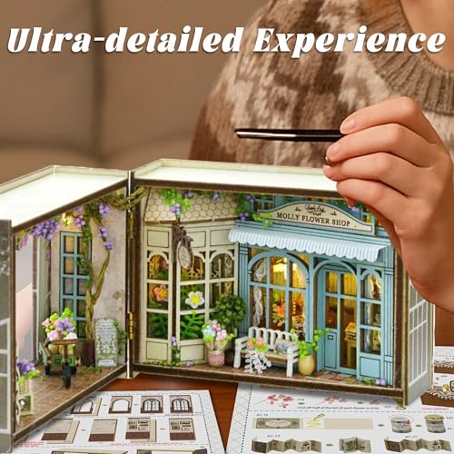 Flever Dollhouse Miniature DIY House Kit Creative Room with Furniture for Romantic Valentine's Gift (Molly Garden) - color: Molly Garden
