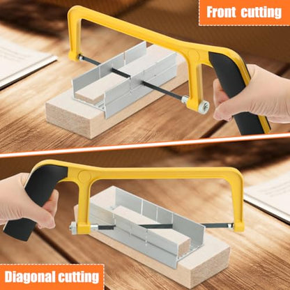6 Inch Mini Hacksaw and Mitre Block Set - color: Yellow