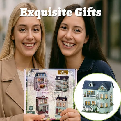 Flever Dollhouse Miniature DIY House Kit Creative Room with Furniture for Romantic Valentine's Gift (Warm House) - color: Warm House