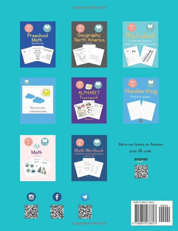 Preschool Math Workbook Ages 3 to 5: 200+ Activities - Counting, Number Tracing 1 to 10, Matching Activities, Shapes, Mazes, Patterns, Connecting Dots, Homeschool Island (Math for kids)