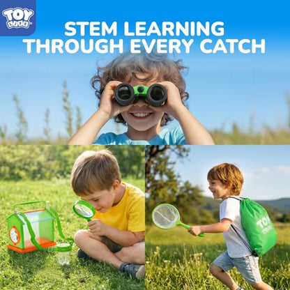 TOY Life Bug Catcher for Kids, Bug Catching Kit Kids Explorer Kit with Bug Net, Catching Tool, Tweezers, Magnifying Glass, Binoculars, Insect Catcher, Educational Outdoor Toys Kid Adventure Set - style: Core Explorer Set