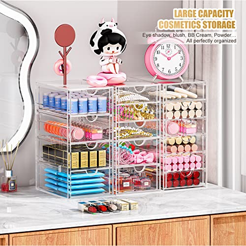 YFXCVSL 3-Pack Acrylic 15-Drawer Storage & Makeup Organizer for Desk - size: 15 Drawers