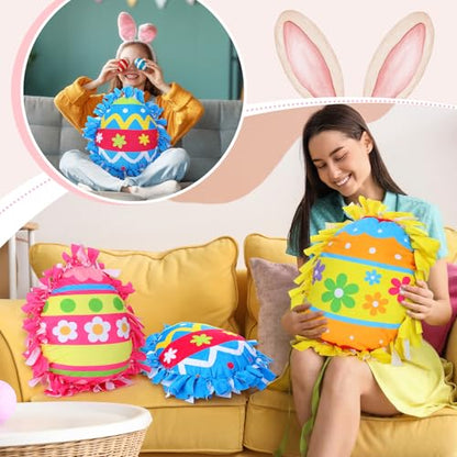 Weysat 6 Sets Easter Egg Tied Pillow Craft Kit DIY Easter Egg Pillow Craft Gifts with PP Cotton for Spring Party Decor Vbs School Favors Classroom Giveaways - style: Easter