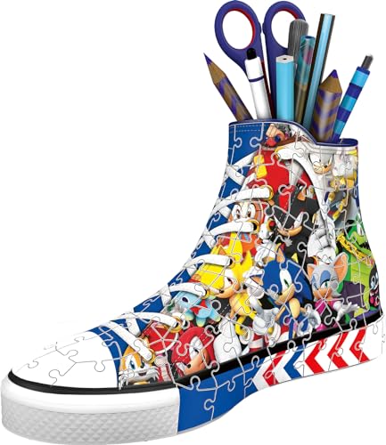 Ravensburger Sonic The Hedgehog Sneaker 3D Puzzle | Unique Collectible Puzzle with 108 Pieces | Fun for Sonic Fans | No Glue Needed