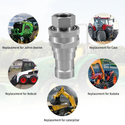 1" NPT ISO 7241-B Hydraulic Quick Disconnect Coupler Set, Alloy Steel Quick Disconnect Hydraulic Coupling (1" Body x 1" NPT Thread ISO7241-B) - color: 1" NPT X 1" Body (ISO7241-B)
