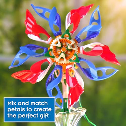 Thames & Kosmos SolarFlower Sapphire Swirl STEM Kit | Build a Motorized Solar-Powered Flower with Spinning, Colorful Petals, Educational Gift for Kids Ages 8+, Adults - color: Sapphire Blue