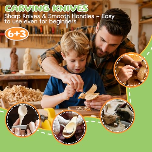 Housolution Wood Carving Kit with Carrying Bag, 30PCS Wood Carving Tools