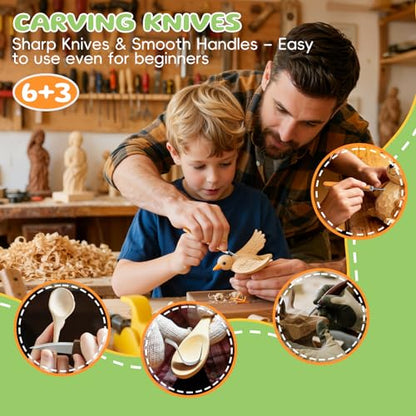 Housolution Wood Carving Kit with Carrying Bag, 30PCS Wood Carving Tools