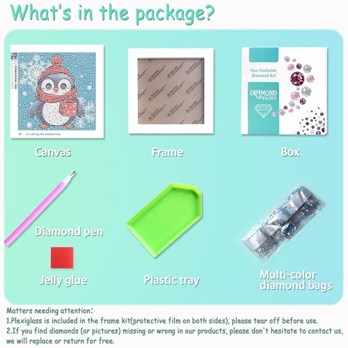Libfx Diamond Art Kits for Kids with Frame Diamond Art for Girls Boys Beginners Arts and Crafts Birthday Gifts (CW-Penguin) - color: CW-Penguin