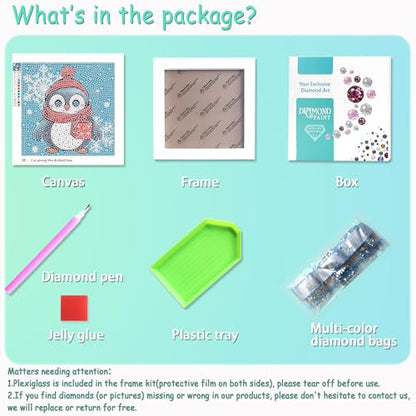 Libfx Diamond Art Kits for Kids with Frame Diamond Art for Girls Boys Beginners Arts and Crafts Birthday Gifts (CW-Penguin) - color: CW-Penguin