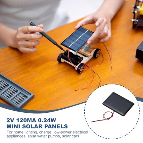 MECCANIXITY 10Pcs 2V 0.24W 120mA Mini Solar Panels with Cable - style: 2V 0.24W 120mA