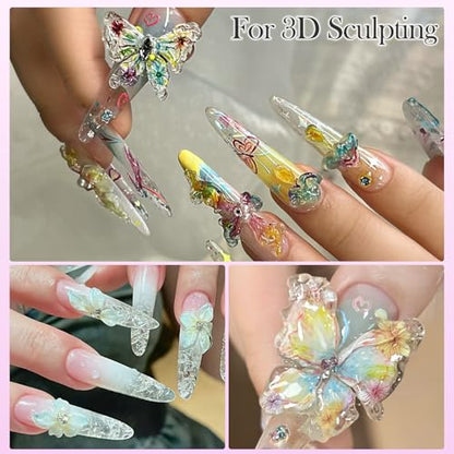 3D Nail Art Gel Clear and White Solid Builder Gel for Nails
