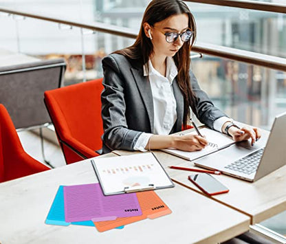 Better Office Products Lined File Folders, 24 Pack, Notes Tabbed File Folders, 1/3 Cut Tabs, 8 Vibrant Colors, Heavyweight, Letter Size Folders, 9.5" x 11.5", Left/Center/Right Set Per Color,