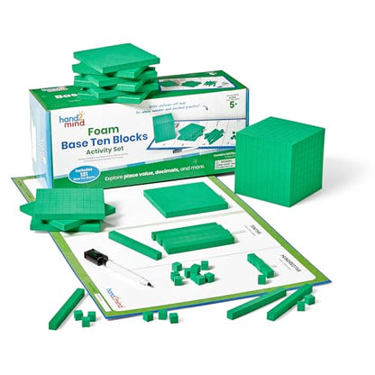 hand2mind Foam Base Ten Blocks Activity Set, 133 Pieces - style: Foam
