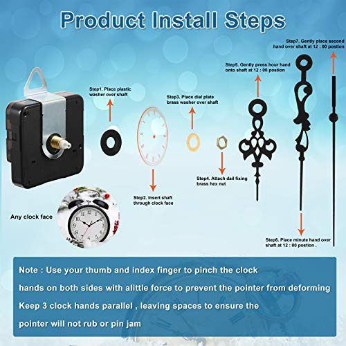 Outus 6 Pack High Torque Silent Quartz Clock Movement Kit, 13 mm/ 0.5 Inch - size: 13 mm/ 0.5 Inches