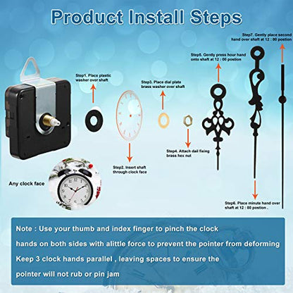 Outus 6 Pack High Torque Silent Quartz Clock Movement Kit, 13 mm/ 0.5 Inch - size: 13 mm/ 0.5 Inches