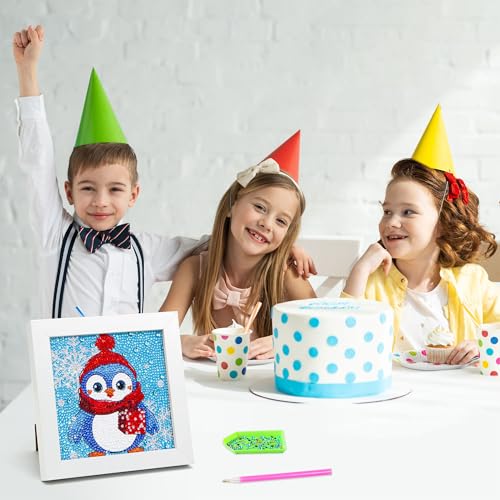 Libfx Diamond Art Kits for Kids with Frame Diamond Art for Girls Boys Beginners Arts and Crafts Birthday Gifts (CW-Penguin) - color: CW-Penguin