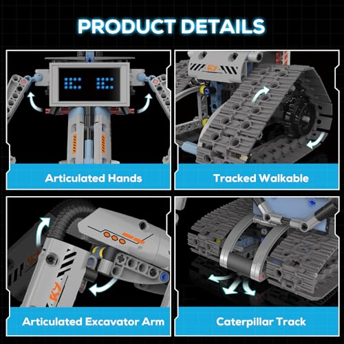 Robot Building Kit with Remote Control STEM Gift for Boys Age 6-14 | Birthday Gift for Boys Girls Ages 6-14 | 352PCS 5-in-1 Robot | APP + Remote | STEM Robotic Toys | Rechargeable |Educational - style: K96170