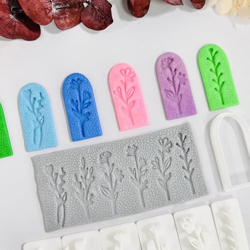 Xaekicr A1-4-9B-Handmade Jewelry Pendant Crafting Kit,Flower Plastic Molds Set, DIY Polymer Clay Printing Tools - color: A color