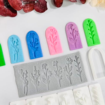 Xaekicr A1-4-9B-Handmade Jewelry Pendant Crafting Kit,Flower Plastic Molds Set, DIY Polymer Clay Printing Tools - color: A color