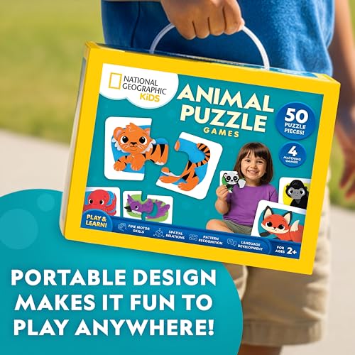 National Geographic Kids Animal Matching 2 Piece Puzzle Games for Toddlers