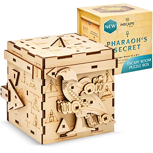 INSCAPE Pharaoh's Secret Puzzle Box for Adults Wooden Escape Room in A Box