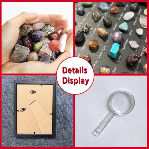 Men & Adults Crystal Advent Calendar With Wood Collection Frame 2025, 24 Days Gemstones & Minerals Countdown Advent Calendar Xmas Natural Rocks Gem Stones Theme