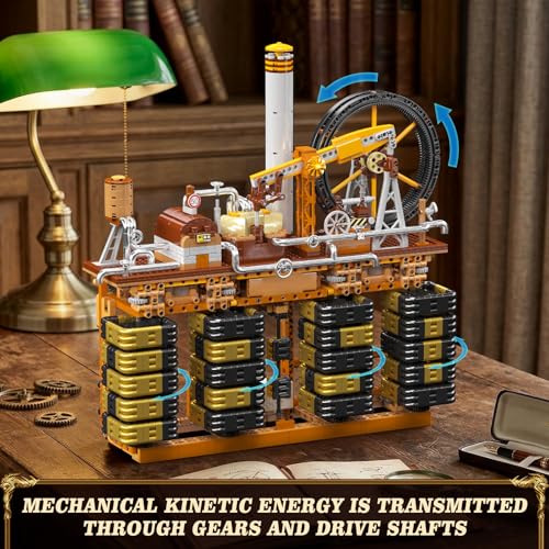 Mould King Steampunk Cube Clock Building Set, App Controlled Time Display, Industrial Oil Pump Mechanical Gear Model Kit for Adults, Creative DIY STEM Collectible Desk Decor Gift(3234+ PCS)