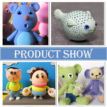 TOAOB 150pcs Glass Eyes Kits 6 to 12mm 3 Colors Craft Eyes for Needle Felting Bears Dolls Decoys Sewing