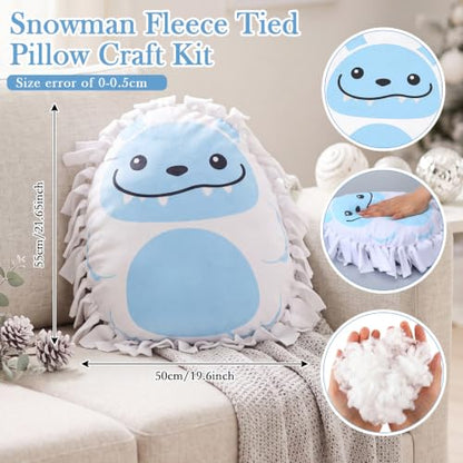 Weysat 6 Sets Christmas Snowman Tied Pillow Craft Kit No Sew Fleece Pillow - style: Snow