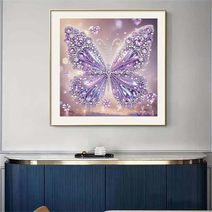 5D Diamond Painting Kits for Adults,Purple Butterfly Diamond Art Kits - color: SH128