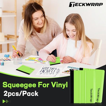 TECKWRAP 2 PCS Professional Felt Squeegee for Vinyl, No Scratch - Green - color: 2pcs Neon Green