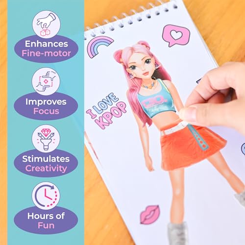 BSCOOL Kpop Sticker Book – Girls Fashion Design Activity for Kids - color: Sticker Dress Up - Kpop