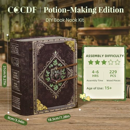 CCCDF DIY Book Nook Kit, 3D Wooden Puzzle for Adults Potion-Making Edition - color: Potion-making Edition