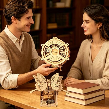 Music Park 3D Wooden Puzzle, Butterfly & Calendar - color: Natural Wood