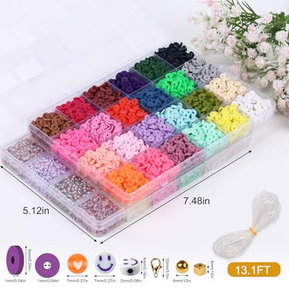 XSEINO 10000PCS Clay Beads Bracelet Making Kit,46Colors - color: 2 Boxes
