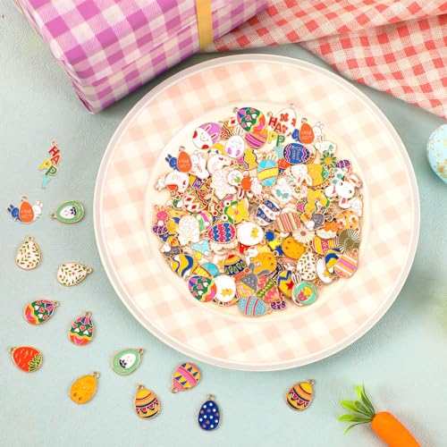 SANNIX 350Pcs Easter Charms, Easter Charms for Jewelry Making Bulk - color: Easter Color